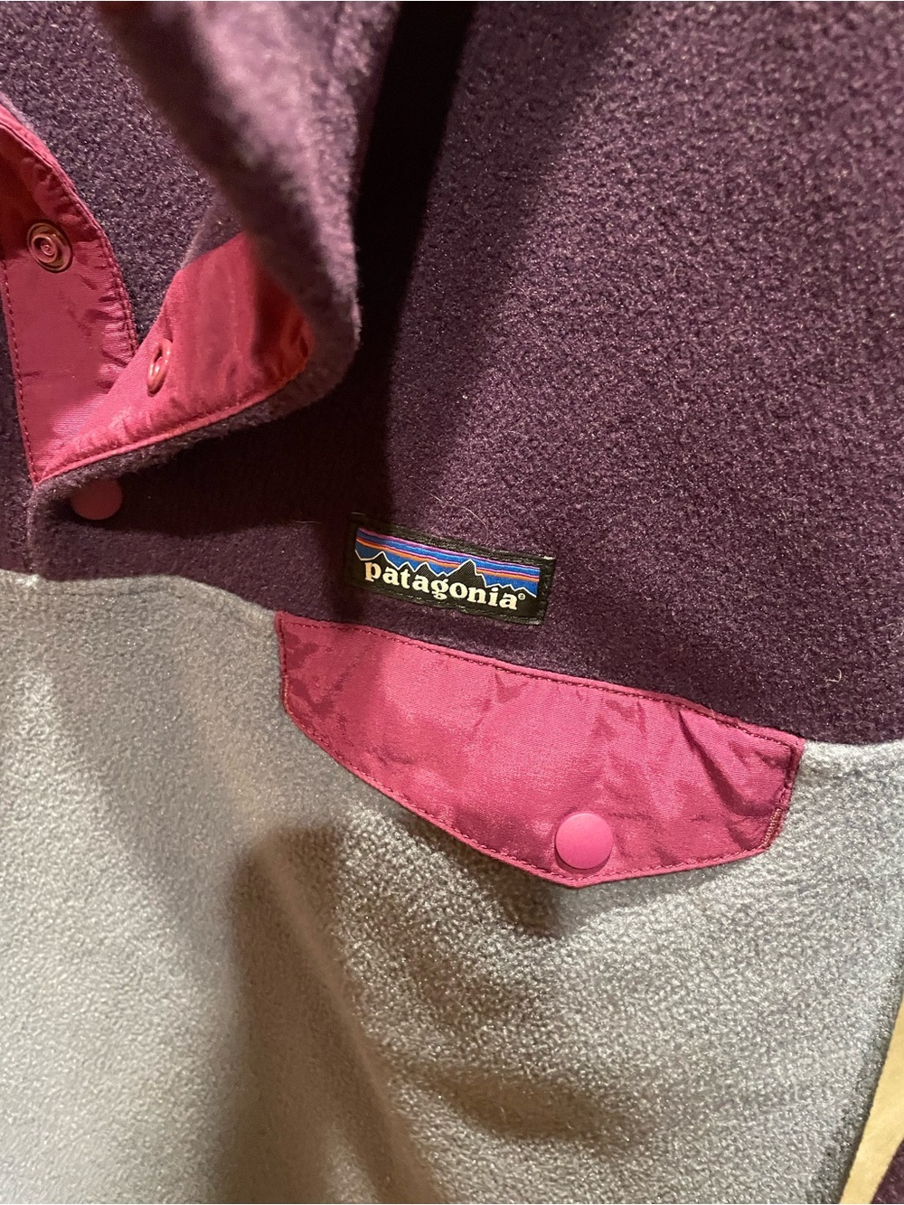 SOLD: Patagonia Synchilla Snap-T Fleece Pullover Purple Blue Colorblock Women's - Picture 4 of 5